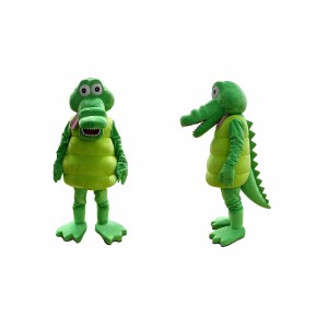 Cartoon Green Crocodile Mascot Costume for Adults