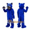 Blue Panther Mascot Costume with Fierce Cat Character Design Blue Panther Mascot Costume with Fierce Cat Character Design