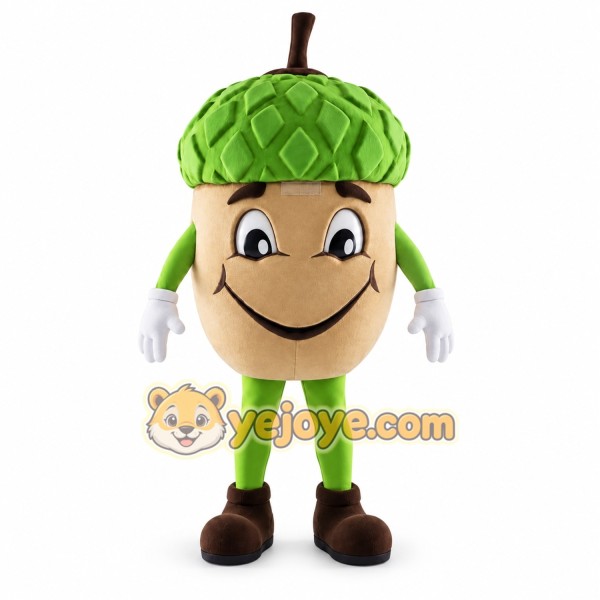 Cute Acorn Mascot Costume with Cartoon Forest Character Style