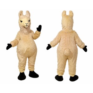 Fluffy Alpaca Mascot Costume with Soft Plush Animal Design