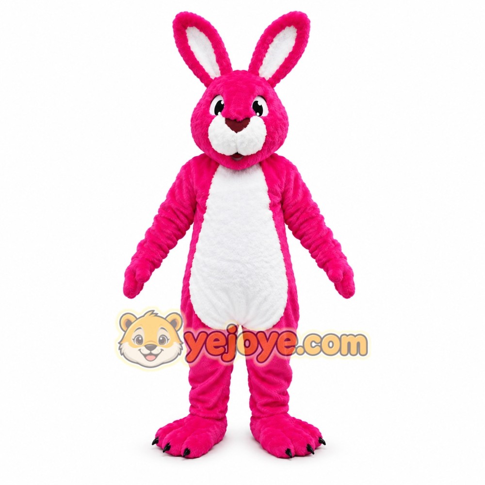 Pink Bunny Rabbit Mascot Costume with Plush Easter Character Style Pink Bunny Rabbit Mascot Costume with Plush Easter Character Style