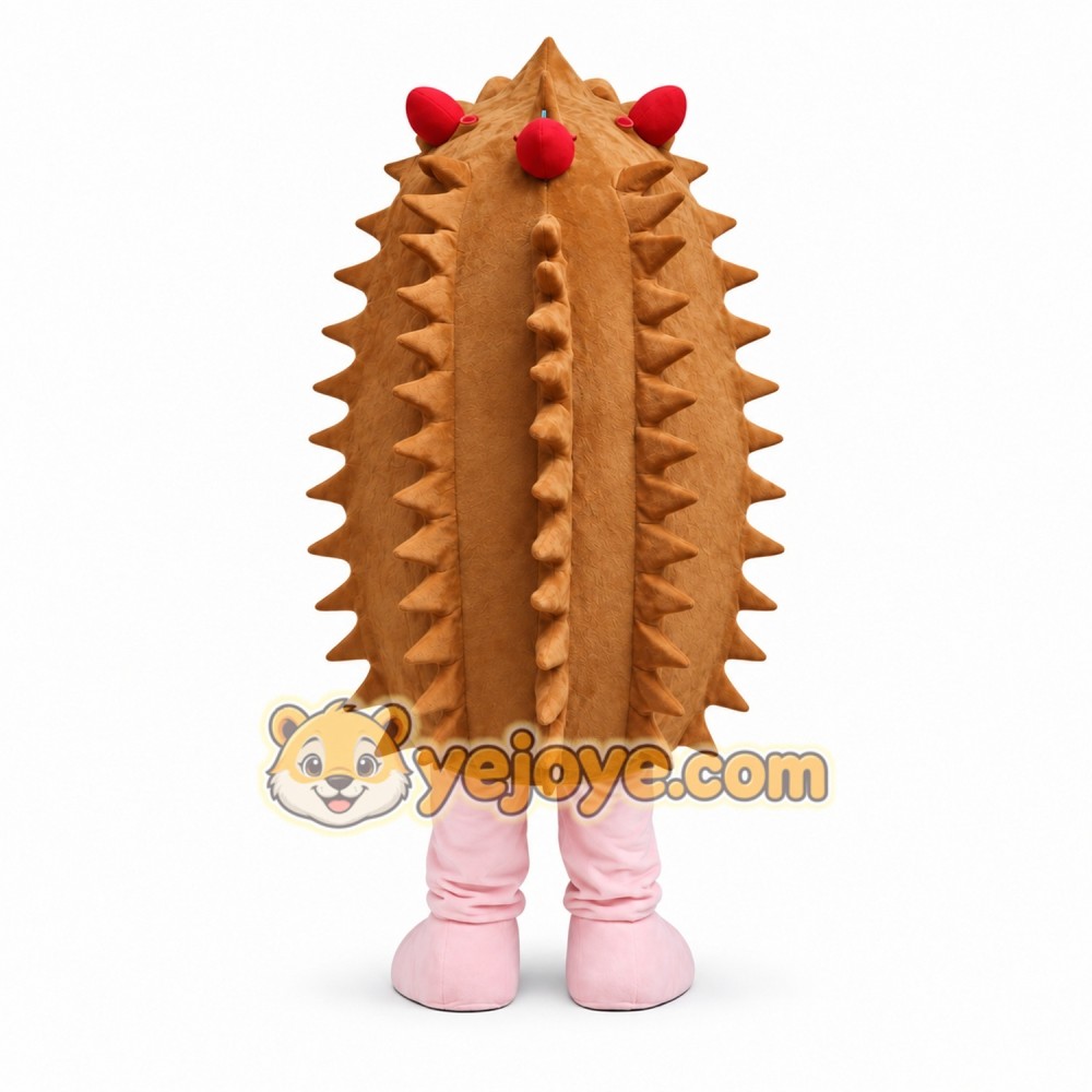 Cute Hedgehog Mascot Costume with Red Berry Spikes and Plush Cartoon Design Cute Hedgehog Mascot Costume with Red Berry Spikes and Plush Cartoon Design