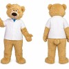 Teddy Bear Doctor Mascot Costume with White Lab Coat Uniform