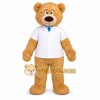 Teddy Bear Doctor Mascot Costume with White Lab Coat Uniform