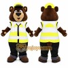 Safety Guard Bear Mascot Costume with High Visibility Workwear Safety Guard Bear Mascot Costume with High Visibility Workwear