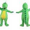 Green Dinosaur Mascot Costume with Cartoon Reptile Character Style