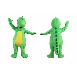 Green Dinosaur Mascot Costume with Cartoon Reptile Character Style