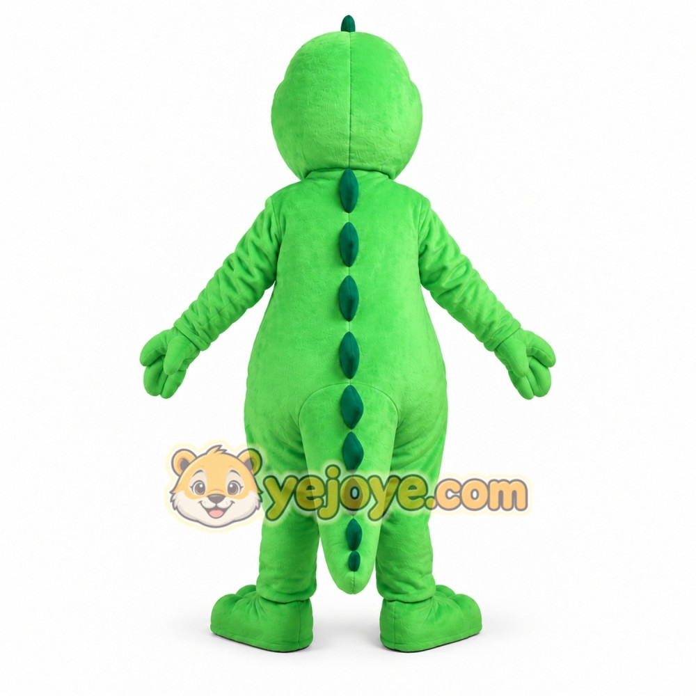 Green Dinosaur Mascot Costume with Cartoon Reptile Character Style Green Dinosaur Mascot Costume with Cartoon Reptile Character Style