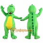Green Dinosaur Mascot Costume with Cartoon Reptile Character Style