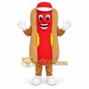Funny Hot Dog Mascot Costume with Cartoon Food Character Design Funny Hot Dog Mascot Costume with Cartoon Food Character Design