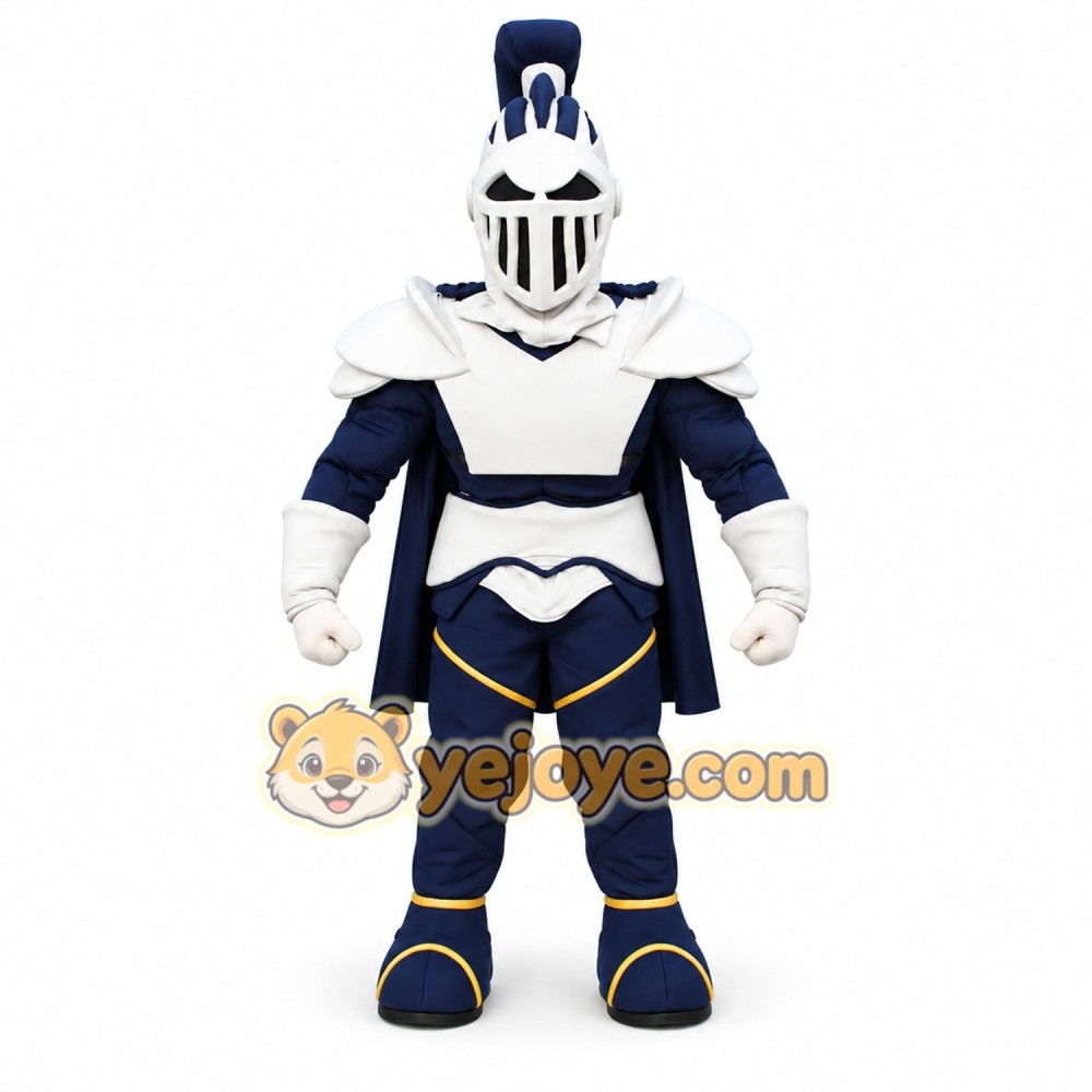 Medieval Knight Mascot Costume with Shield and Armor Design