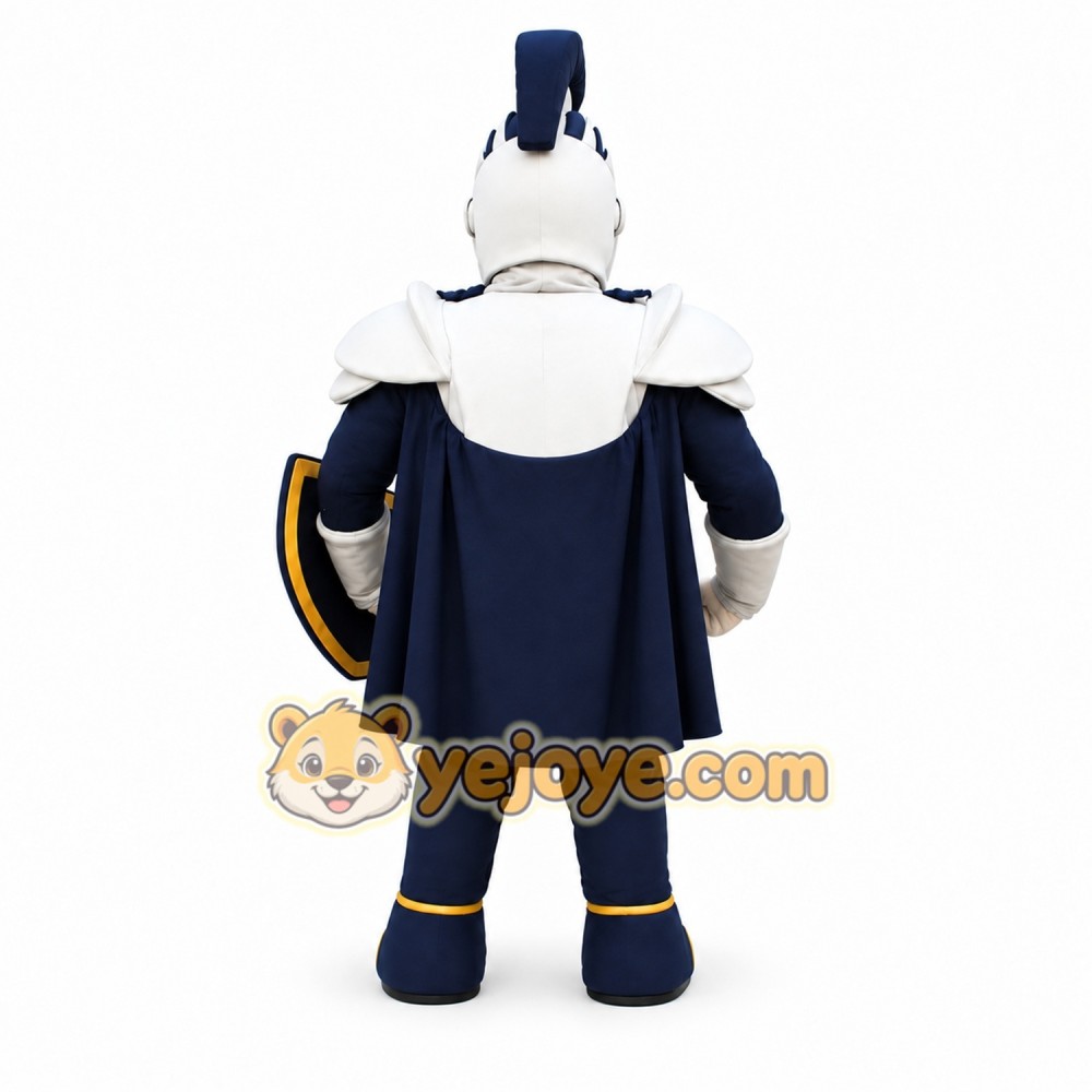 Medieval Knight Mascot Costume with Shield and Armor Design
