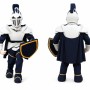 Medieval Knight Mascot Costume with Shield and Armor Design