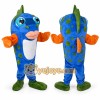 Blue Fish Mascot Costume with Spotted Sea Creature Character Style Blue Fish Mascot Costume with Spotted Sea Creature Character Style