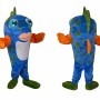 Blue Fish Mascot Costume with Spotted Sea Creature Character Style