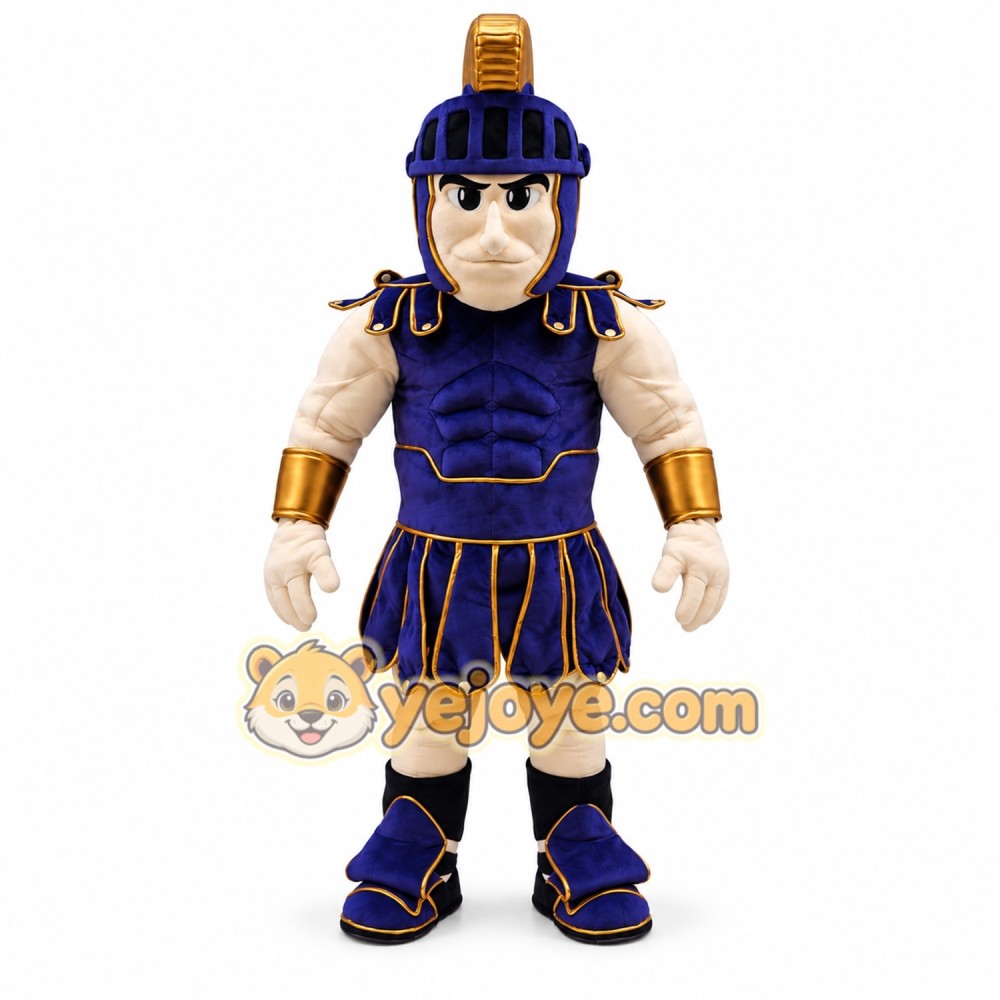 Roman Gladiator Mascot Costume with Warrior Armor Character Design