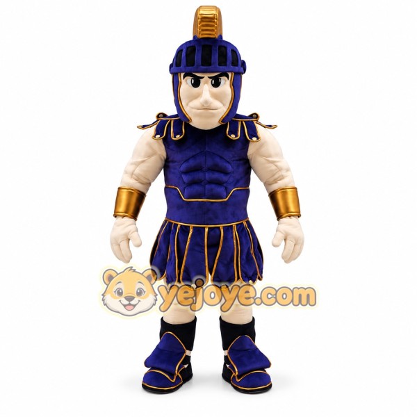 Roman Gladiator Mascot Costume with Warrior Armor Character Design