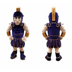Roman Gladiator Mascot Costume with Warrior Armor Character Design