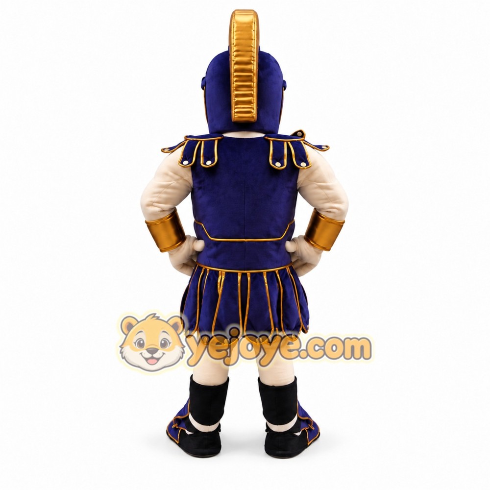 Roman Gladiator Mascot Costume with Warrior Armor Character Design