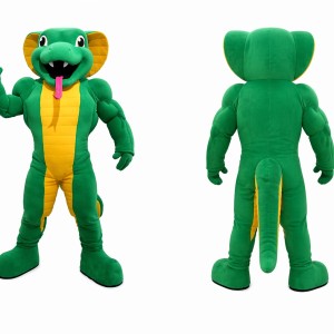 Cartoon Green Crocodile Mascot Costume for Adults