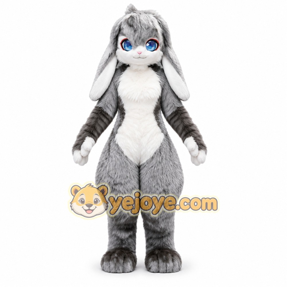 Gray Bunny Mascot Costume Gray Bunny Mascot Costume