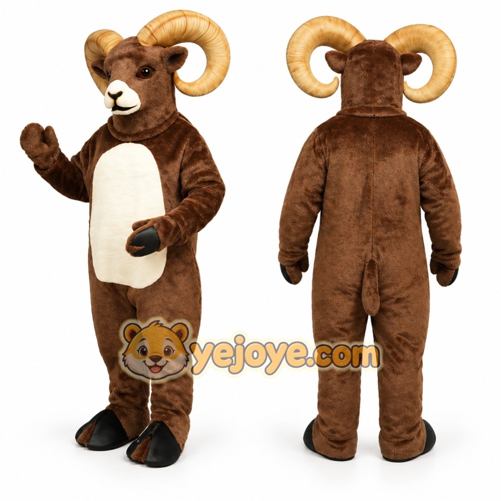 Brown Ram Mascot Costume Brown Ram Mascot Costume