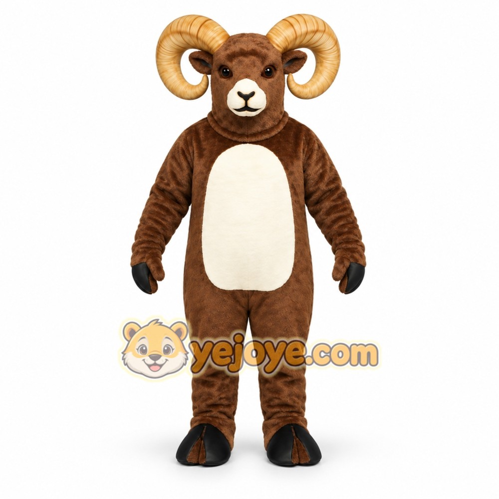 Brown Ram Mascot Costume Brown Ram Mascot Costume