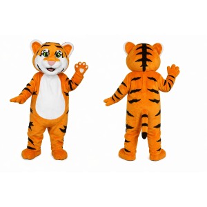 Orange Tiger Mascot Costume for Kids and Adults