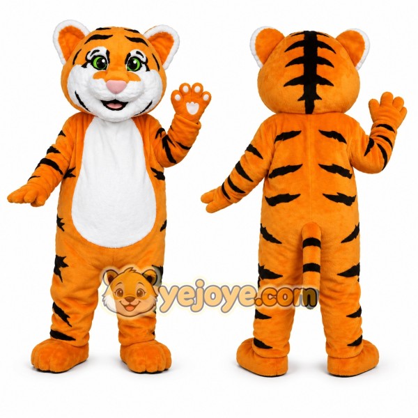 Orange Tiger Mascot Costume for Kids and Adults