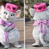 Gray Mouse Mascot Costume with Pink Accessories