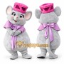 Gray Mouse Mascot Costume with Pink Accessories