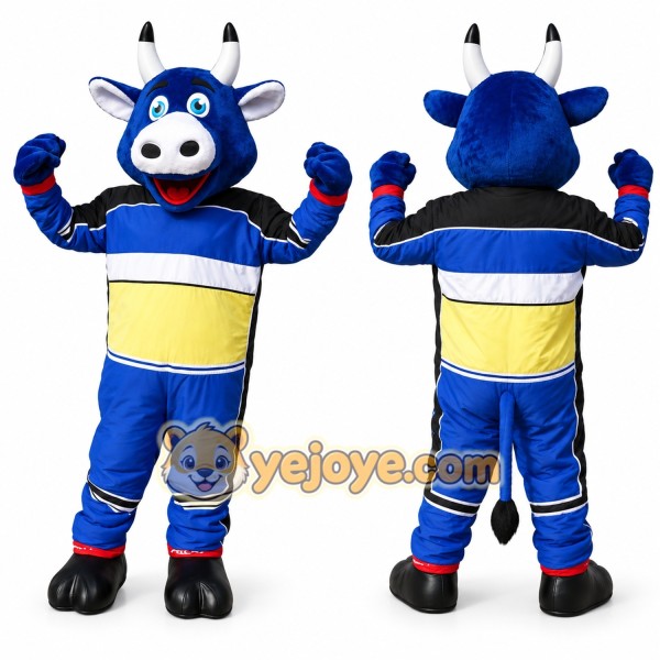Blue Cow Mascot Costume for Kids and Adults