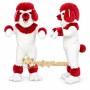 Red and White Poodle Mascot Costume