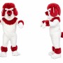 Red and White Poodle Mascot Costume