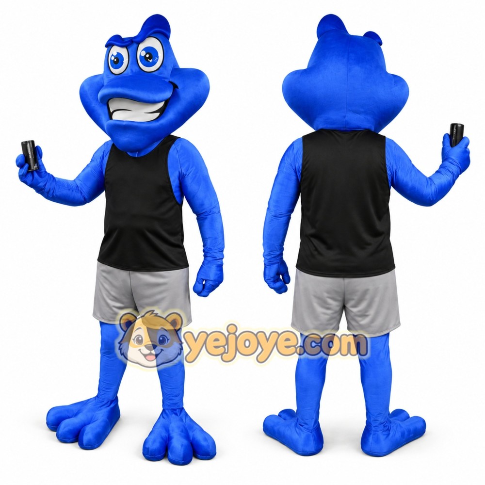Blue Frog Mascot Costume Fun Party Outfit Blue Frog Mascot Costume Fun Party Outfit