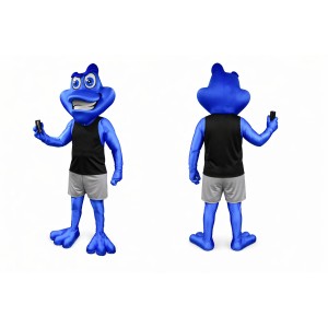 Blue Frog Mascot Costume Fun Party Outfit