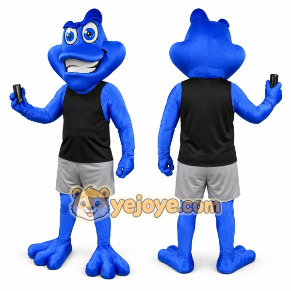 Blue Frog Mascot Costume Fun Party Outfit