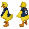 Yellow Duck Mascot Costume with Blue Shirt