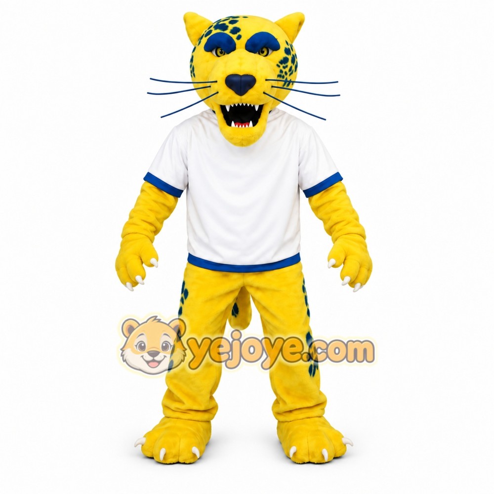 Yellow Leopard Mascot Costume Yellow Leopard Mascot Costume