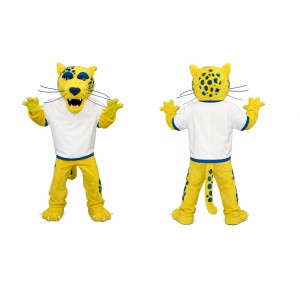 Yellow Leopard Mascot Costume