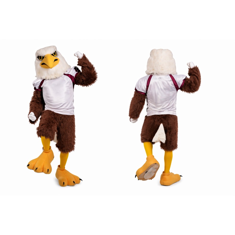 Eagle Mascot Costume with White and Brown Fur