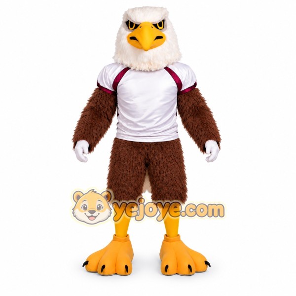 Eagle Mascot Costume with White and Brown Fur