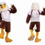 Eagle Mascot Costume with White and Brown Fur
