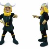 Viking Mascot Costume Green and Yellow Outfit