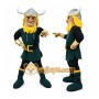 Viking Mascot Costume Green and Yellow Outfit