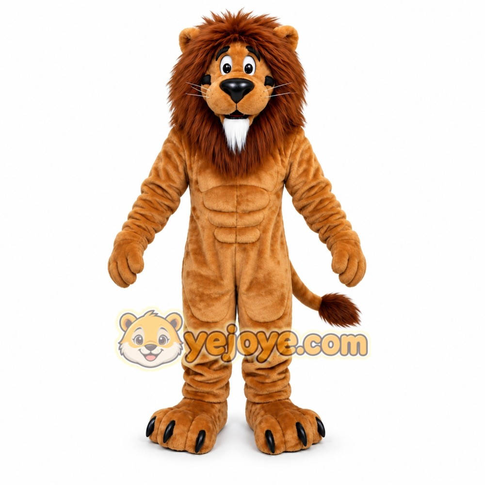 Lion Mascot Costume Brown Fur Outfit Lion Mascot Costume Brown Fur Outfit