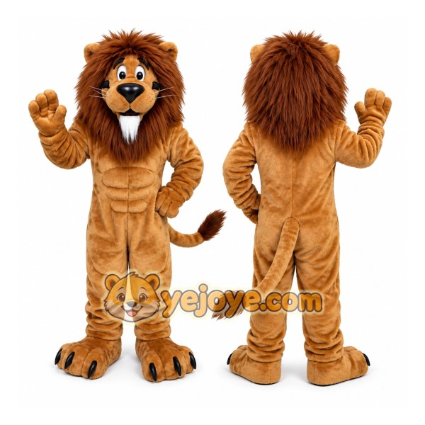 Lion Mascot Costume Brown Fur Outfit