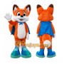 Orange Fox Mascot Costume with Blue Cape
