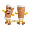 Coffee Cup Mascot Costume with Yellow Gloves and Shoes Coffee Cup Mascot Costume with Yellow Gloves and Shoes