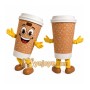 Coffee Cup Mascot Costume with Yellow Gloves and Shoes